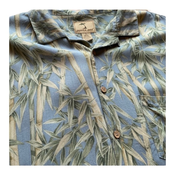 Jamaica Jaxx 100% Silk Bamboo Print Shirt - Picture 2 of 6